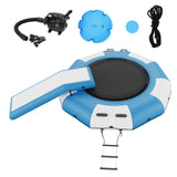 VEVOR Inflatable Water Bouncer, 10ft Recreational Water Trampoline, Portable Bounce Swim Platform with Slide, 3-Step Ladder & Electric Air Pump, Kid Adult Floating Rebounder for Pool Lake Water Sports - Extra Image