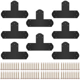 VEVOR Black T Mending Plate T-shape 8 PCs 6" Flat Connector Post to Beam Bracket