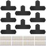 VEVOR Black T Mending Plate T-shape 8 PCs 6" Flat Connector Post to Beam Bracket