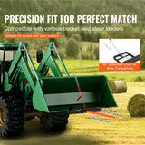 VEVOR 39" Hay Spear, Bale Spears 726kg Loading Capacity, Skid Steer Loader Tractor Bucket Attachment with 2pcs 17.5" Stabilizer Spears and 60" Chain,