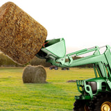 VEVOR 39" Hay Spear, Bale Spears 726kg Loading Capacity, Skid Steer Loader Tractor Bucket Attachment with 2pcs 17.5" Stabilizer Spears and 60" Chain,