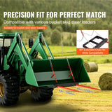 VEVOR 49" Hay Spear, Bale Spears 1360kg Loading Capacity, Skid Steer Loader Tractor Bucket Attachment with 2pcs 17.5" Stabilizer Spears and 60" Chain,