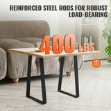 VEVOR 406.4MM Trapezoid Steel Table Legs, Replacement Furniture Legs Set of 2 for DIY Coffee Tables, Modern Desks, Bench, Night Stands, Sofa, Max Load 181.4KG Heavy Duty, Quick Instalation Legs Black - Side View