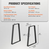 406.4MM Trapezoid Steel Table Legs, Replacement Furniture Legs Set of 2 for DIY Coffee Tables, Modern Desks, Bench, Night Stands, Sofa, Max Load 181.4KG Heavy Duty, Quick Instalation Legs Black