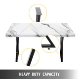 VEVOR Metal Table Legs Set of 2 Dining Table Legs Black Desk Legs, 28 Height 20 Width Heavy Duty Bench Legs Zig Zag Style Coffee Table Legs Base Modern DIY Steel Table Legs - Top-Down View