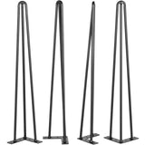 VEVOR Hairpin Table Legs 24 inch Black Set of 4 Desk Legs Each 220lbs Capacity Hairpin Desk Legs 3 Rods for Bench Desk Dining End Table Chairs Carbon Steel DIY Table Legs Heavy Duty Furniture Legs