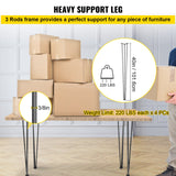 VEVOR Hairpin Table Legs 40 inch, Set of 4 DIY Desk Table Legs 3 Rods Heavy Duty - Side View