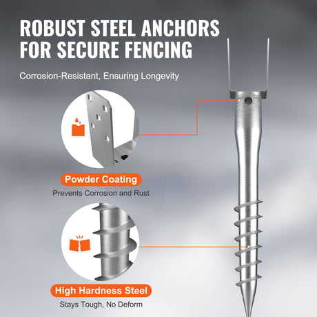 No Dig Ground Anchor, 1 Pack 10 x 7 x 70 cm DIY Screw in Post Stake, Includes 6 Lag Bolts & a Rebar, U-Shape, image 3
