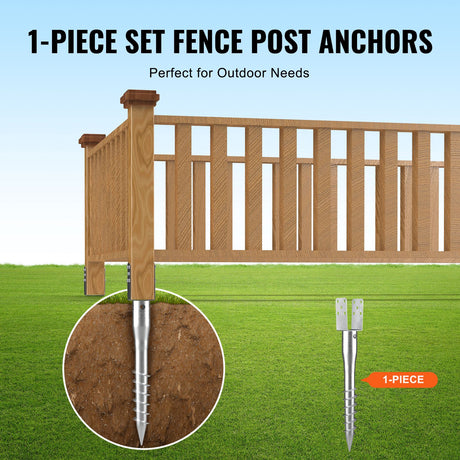 No Dig Ground Anchor, 1 Pack 10 x 7 x 70 cm DIY Screw in Post Stake, Includes 6 Lag Bolts & a Rebar, U-Shape, image 5