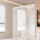 VEVOR Frameless Shower Door 58-59" x 75" SGCC Tempered Glass 5/16" Chrome