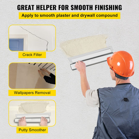 Drywall Skimming Blade Putty Knife 24inch Finishing Tool Stainless Steel, image 2