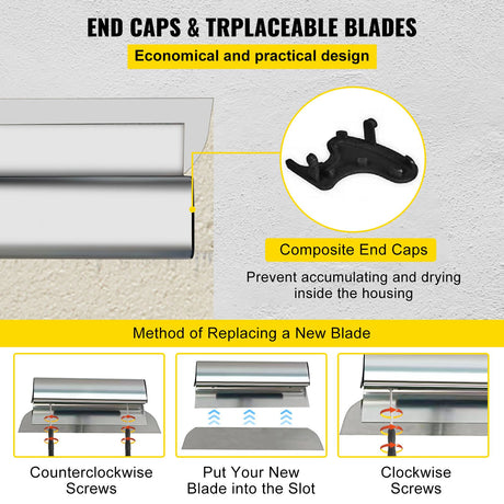 Drywall Skimming Blade Putty Knife 24inch Finishing Tool Stainless Steel, image 5