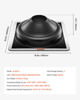 VEVOR 2 Pcs Metal Roof Pipe Flashing Boots Fit 170-355 mm Pipe High Temp EDPM - Front View