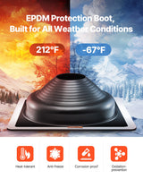 VEVOR 2 Pcs Metal Roof Pipe Flashing Boots Fit 170-355 mm Pipe High Temp EDPM - Side View