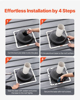 VEVOR 2 Pcs Metal Roof Pipe Flashing Boots Fit 170-355 mm Pipe High Temp EDPM