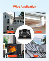 VEVOR 2 Pcs Metal Roof Pipe Flashing Boots Fit 170-355 mm Pipe High Temp EDPM - Rear View