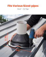 VEVOR 2 Pcs Metal Roof Pipe Flashing Boots Fit 150-280 mm Pipe High Temp EDPM - Front View