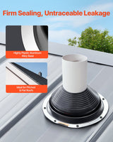 VEVOR 2 Pcs Metal Roof Pipe Flashing Boots Fit 150-280 mm Pipe High Temp EDPM - Top-Down View