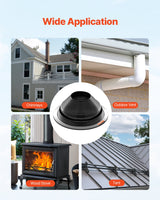 VEVOR 2 Pcs Metal Roof Pipe Flashing Boots Fit 150-280 mm Pipe High Temp EDPM - Rear View