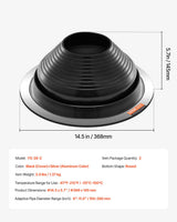 VEVOR 2 Pcs Metal Roof Pipe Flashing Boots Fit 150-280 mm Pipe High Temp EDPM