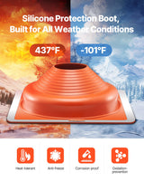 VEVOR 2 Pcs Metal Roof Pipe Flashing Boot Fit 170-355 mm Pipe High Temp Silicone - Side View