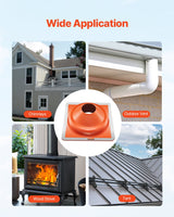 VEVOR 2 Pcs Metal Roof Pipe Flashing Boot Fit 170-355 mm Pipe High Temp Silicone - Rear View