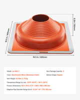 VEVOR 2 Pcs Metal Roof Pipe Flashing Boot Fit 170-355 mm Pipe High Temp Silicone - Close-Up Angle