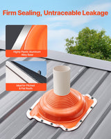 VEVOR 2 Pcs Metal Roof Pipe Flashing Boot Fit 160-300 mm Pipe High Temp Silicone - Top-Down View