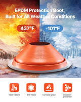 VEVOR Metal Roof Pipe Flashing Boot Fits 254-483 mm Pipe High Temp Red Silicone - Side View