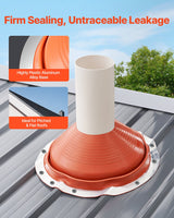 VEVOR Metal Roof Pipe Flashing Boot Fits 254-483 mm Pipe High Temp Red Silicone - Top-Down View