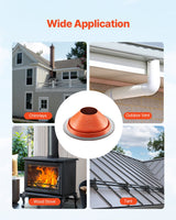 VEVOR Metal Roof Pipe Flashing Boot Fits 254-483 mm Pipe High Temp Red Silicone - Rear View