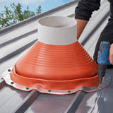 VEVOR Metal Roof Pipe Flashing Boot Fits 254-483 mm Pipe High Temp Red Silicone - Low Angle