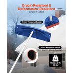 Snow Roof Rake, 60cm PP Plastic Blade, 1.18-5.55 m Adjustable Roof Snow Scraper with Wheels, Anti-Slip Handle Snows Removal Tool, Lightweight House Rooftop Rake for Leaves Debris Removal