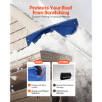 Snow Roof Rake, 60cm PP Plastic Blade, 1.18-5.55 m Adjustable Roof Snow Scraper with Wheels, Anti-Slip Handle Snows Removal Tool, Lightweight House Rooftop Rake for Leaves Debris Removal