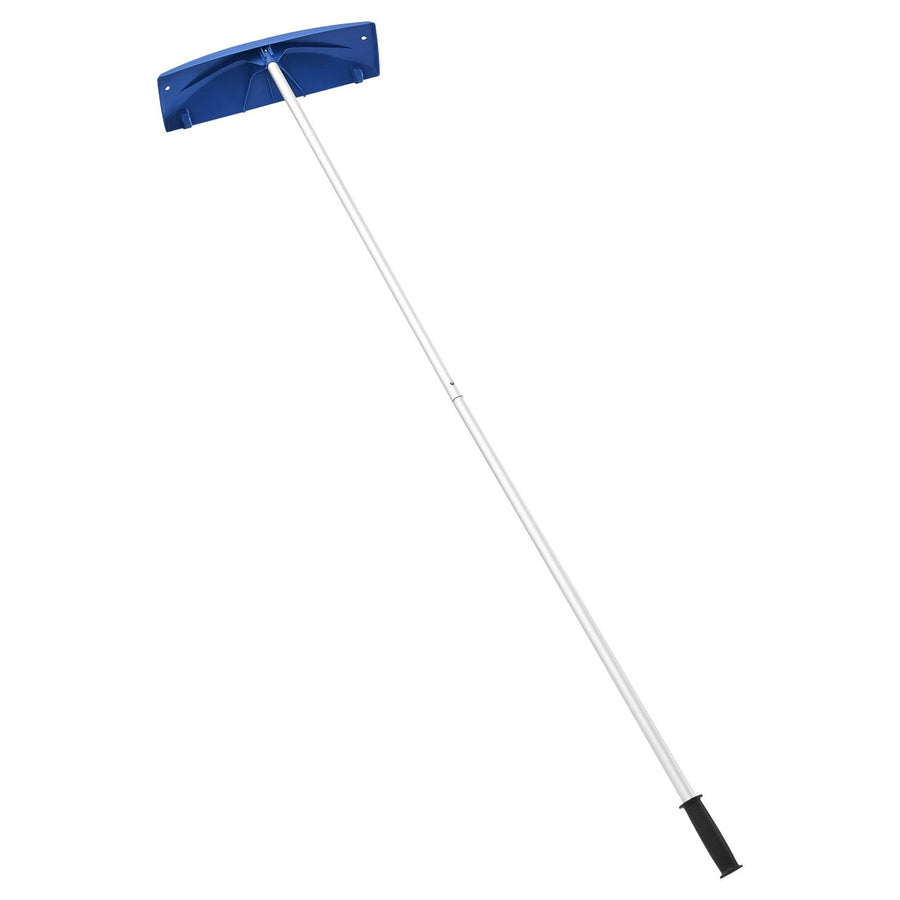 Snow Roof Rake, 60cm PP Plastic Blade, 1.18-5.55 m Adjustable Roof Snow Scraper with Wheels, Anti-Slip Handle Snows Removal Tool, Lightweight House Rooftop Rake for Leaves Debris Removal