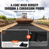 VEVOR Driveway Fabric, 1*50m Non Woven Geotextile Fabric, Heavy Duty Garden Weed Barrier Fabric, 4.43OZ Landscape Fabric, French Drains Drainage - Top-Down View