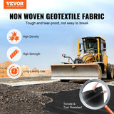 Non Woven Geotextile Fabric Under Gravel, 6x50FT 8OZ Driveway Fabric Landscape Fabric, Heavy Duty Weed Barrier Fabric, Ground Cover Weed Control Fabric, French Drains Drainage Fabric, Black - Front View