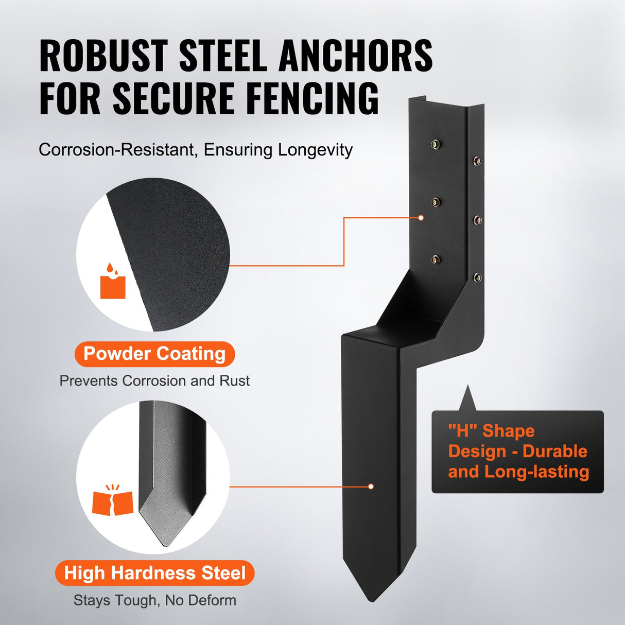 VEVOR Fence Post Anchor Repair Kit 6 Pack Inner Support Stakes Repair