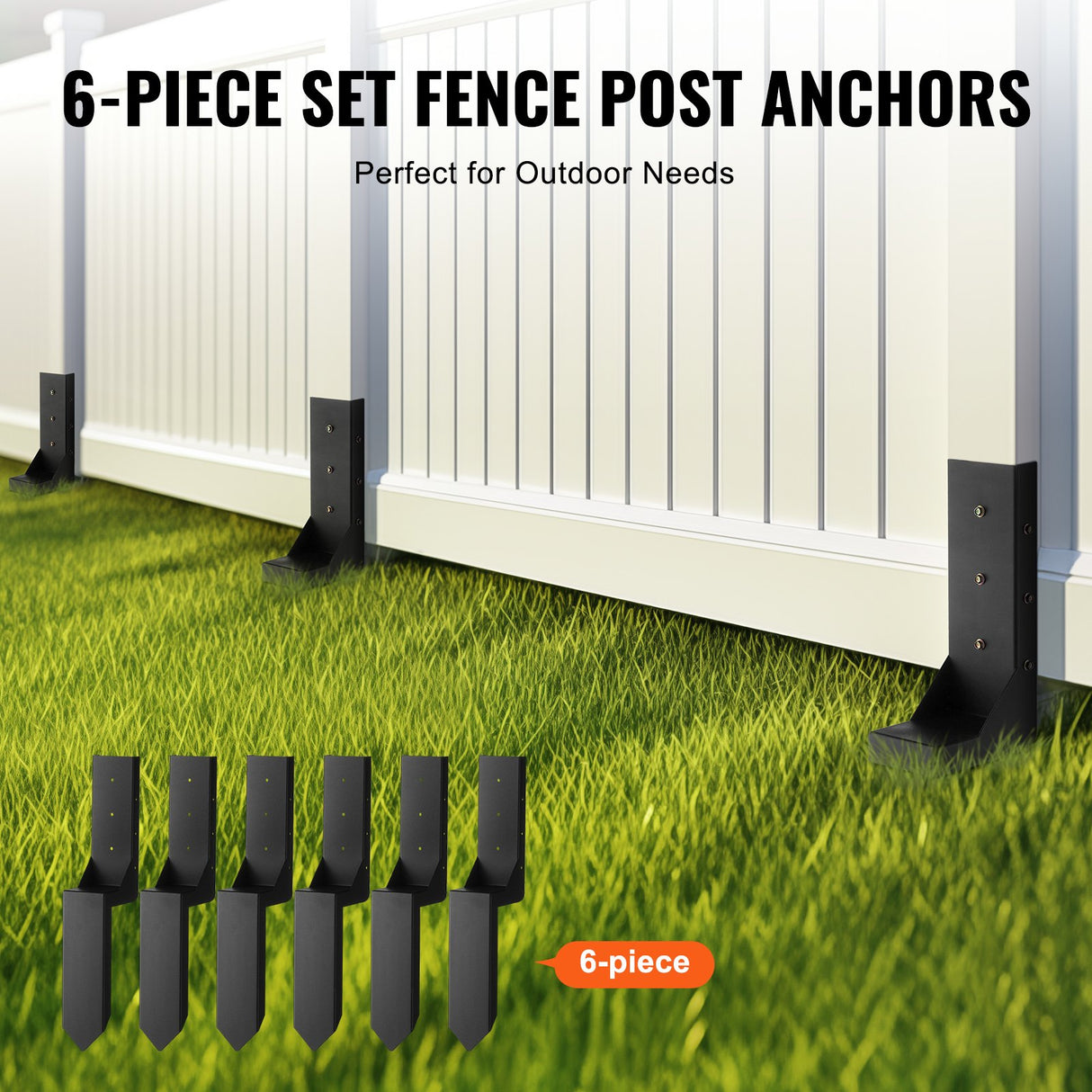 VEVOR Fence Post Anchor Repair Kit 6 Pack Inner Support Stakes Repair