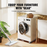 VEVOR Heavy Duty Furniture Appliances Rollers, 660 lbs Total Load, Extendable Appliance Rollers Mobile Washing Machine Base, Fridge Stand Dolly Movers for Refrigerators, Dryers, Dishwashers, White - Top-Down View