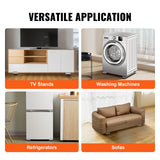VEVOR Heavy Duty Furniture Appliances Rollers, 660 lbs Total Load, Extendable Appliance Rollers Mobile Washing Machine Base, Fridge Stand Dolly Movers for Refrigerators, Dryers, Dishwashers, White - 45-Degree Angle