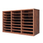 Literature Organizer, 24 Compartments Office Mailbox with Removable Shelves, Wooden Mailbox Sorter Particle Board Office Home Classroom Storage, File Sorter for Documents, Papers, Dark Brown