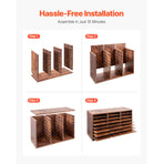 Literature Organizer, 24 Compartments Office Mailbox with Removable Shelves, Wooden Mailbox Sorter Particle Board Office Home Classroom Storage, File Sorter for Documents, Papers, Dark Brown