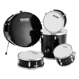 VEVOR Adult Drum Set, 5-Piece, 558.8 mm Complete Full Size Drum Kit with Bass Toms Snare Floor Drum Adjustable Throne Stands Cymbal Hi-Hat Pedal and Drumsticks, Beginner Drum Kit for Adults, Black - Extra Image