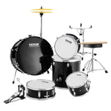 VEVOR Adult Drum Set, 5-Piece, 558.8 mm Complete Full Size Drum Kit with Bass Toms Snare Floor Drum Adjustable Throne Stands Cymbal Hi-Hat Pedal and Drumsticks, Beginner Drum Kit for Adults, Black - Extra Image