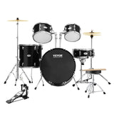VEVOR Adult Drum Set, 5-Piece, 558.8 mm Complete Full Size Drum Kit with Bass Toms Snare Floor Drum Adjustable Throne Stands Cymbal Hi-Hat Pedal and Drumsticks, Beginner Drum Kit for Adults, Black - Extra Image