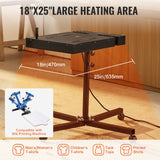 VEVOR Flash Dryer, 18 x 25 inch Flash Dryer for Screen Printing, 0-750℉ Temperature Control, High Power Silk Screen Printing Dryer with Height Adjustable Stand, 360° Rotation, T-Shirt Curing Machine - Side View
