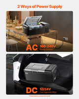 VEVOR Portable Car Refrigerator Freezer Compressor 20L Single Zone for Car Home - Rear View