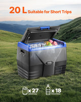 VEVOR Portable Car Refrigerator Freezer Compressor 20L Single Zone for Car Home - Front View