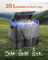 VEVOR Portable Car Refrigerator Freezer Compressor 35L Single Zone for Car Home - Front View